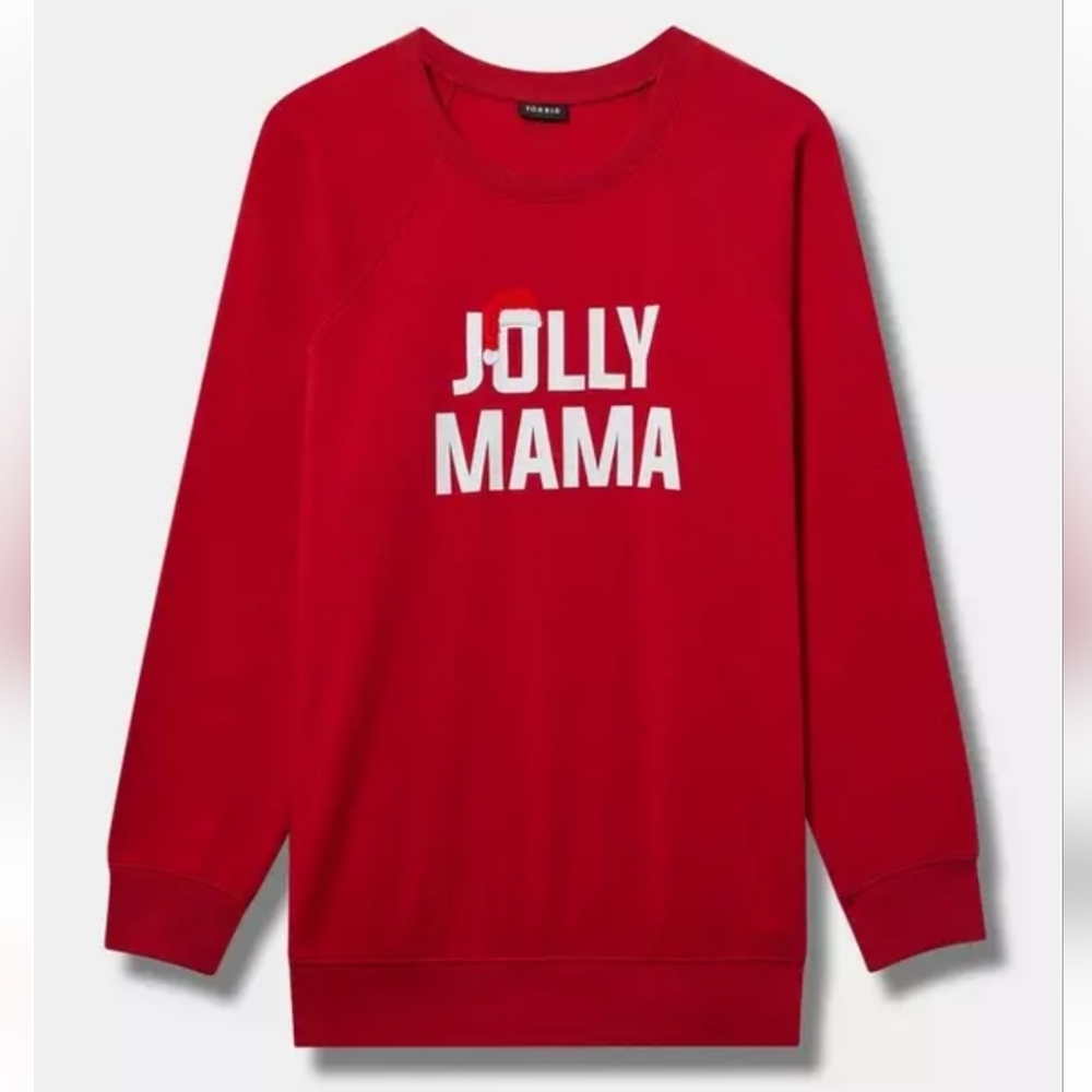 Torrid Jolly Mama Classic Fit Cozy Fleece Crew Sweatshirt